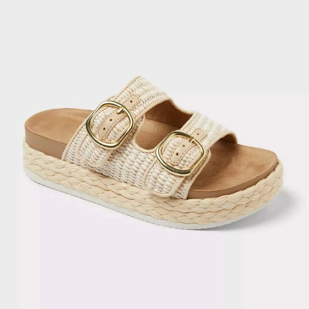 Little Girl Elvy Raffia Sandals by art class Ivory Size 3 New With Tags